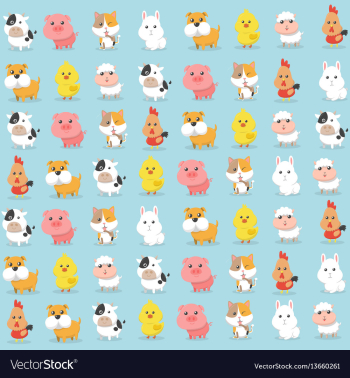  					Animal wallpaper postcard vector image														