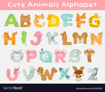 animals alphabet clip art set graphic