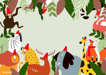 Animals Christmas theme template vector illus.. | Free stock vector - 477171