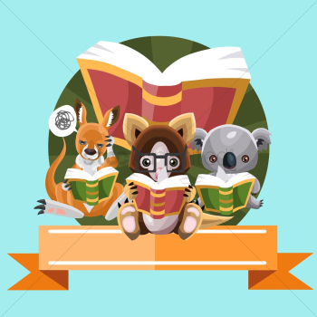 Animals reading books Animals reading books