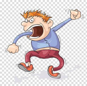 Animated angry man, Screaming Anger Cartoon , Angry man transparent background PNG clipart