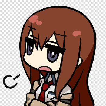 Animated girl , Steins;Gate 0 Kurisu Makise Video game Sticker, Animation transparent background PNG clipart