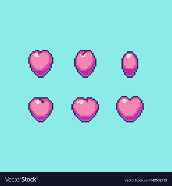 animated pixel art heart icon for game animated pixel art heart icon for game