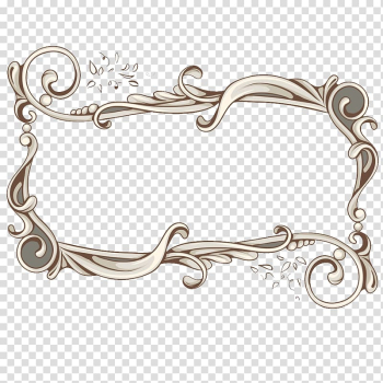 Animated white vine border illustration, frame Vintage clothing, Text box material transparent background PNG clipart