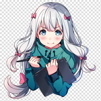 Anime Eromanga Sensei Drawing Japanese destroyer Sagiri, tear transparent background PNG clipart