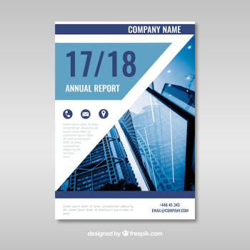 Annual report cover template with image