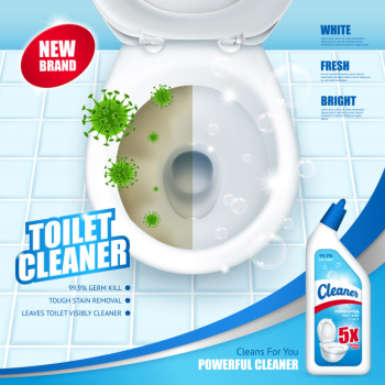 Antibacterial toilet cleaner advertisement Free Vector Antibacterial toilet cleaner advertisement Free Vector