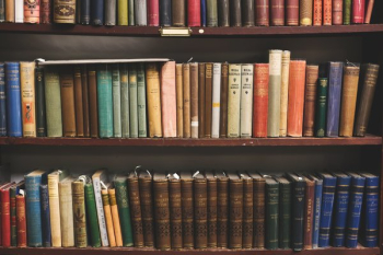 Antique Books On Shelves