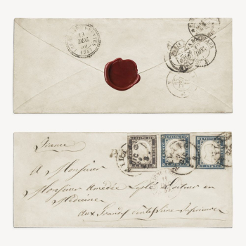 Antique envelope with postmark and | Free PSD - rawpixel