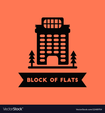 Apartment block building vector image