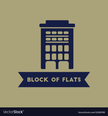 Apartment block building vector image