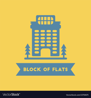 Apartment block building vector image