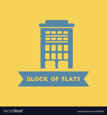 Apartment block building vector image Apartment block building vector image