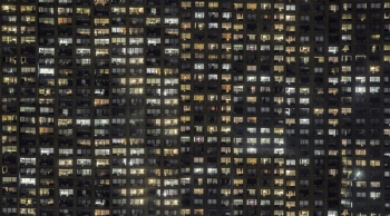 Apartment Building Windows Glowing Apartment Building Windows Glowing