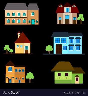 Apartment house set building architecture vector image Apartment house set building architecture vector image