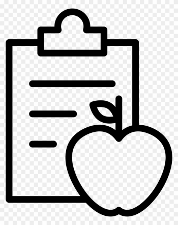Apple And A Clipboard With Notes For Gymnast Diet Control - Food Control Icon Apple And A Clipboard With Notes For Gymnast Diet Control - Food Control Icon