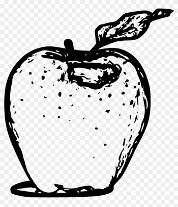 Apple Fruit Leaf Png Image - Apple Line Art