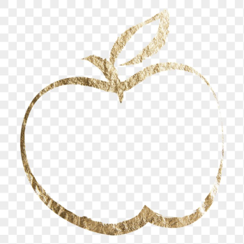 Apple fruit png sticker, gold | Free PNG Illustration - rawpixel