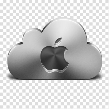 Apple iCloud, heart black and white font, Apple Silver transparent background PNG clipart