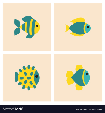 Aquarium fish set vector image Aquarium fish set vector image