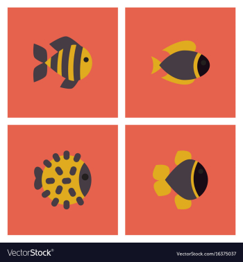 Aquarium fish set vector image Aquarium fish set vector image