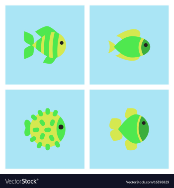 Aquarium fish set vector image Aquarium fish set vector image