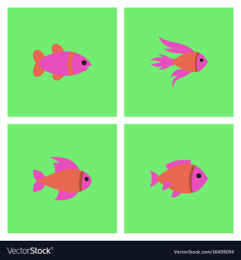 Aquarium fish set vector image Aquarium fish set vector image