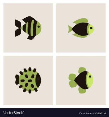 Aquarium fish set vector image Aquarium fish set vector image