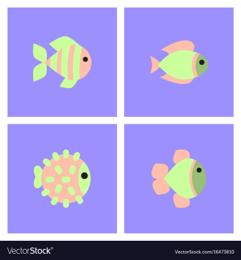 Aquarium fish set vector image Aquarium fish set vector image