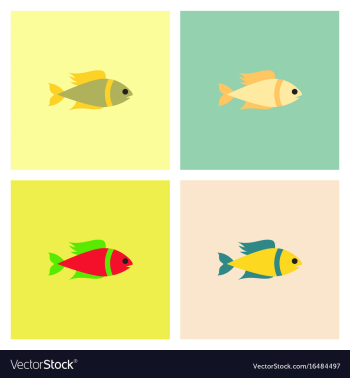 Aquarium fish set vector image Aquarium fish set vector image