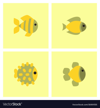 Aquarium fish set vector image Aquarium fish set vector image