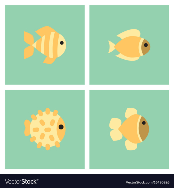 Aquarium fish set vector image Aquarium fish set vector image