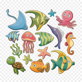 Aquatic animal Euclidean vector Illustration - Marine fish Aquatic animal Euclidean vector Illustration - Marine fish