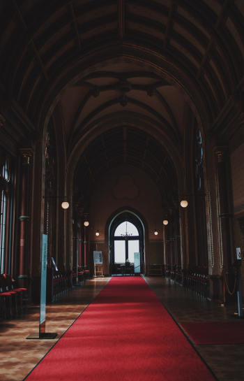 Arch Cathedral Entrance With Red Carpet Arch Cathedral Entrance With Red Carpet