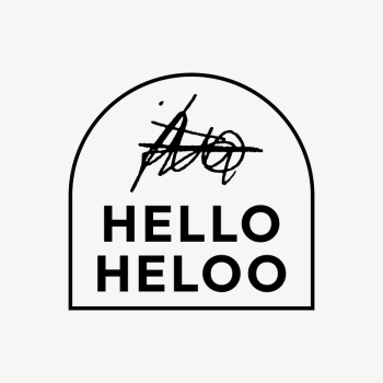 Arch shape hello logo template | Free PSD Template - rawpixel