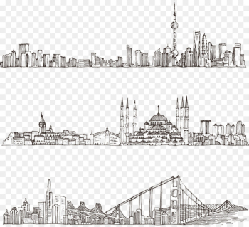 Architecture Drawing Sketch - City landmarks sketch Architecture Drawing Sketch - City landmarks sketch