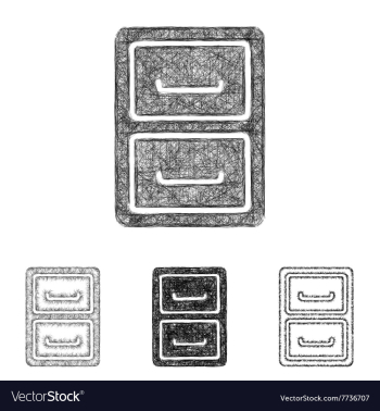 Archive icon set - sketch line art vector image Archive icon set - sketch line art vector image
