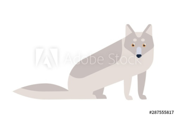 Arctic fox flat vector illustration Arctic fox flat vector illustration