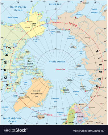 Arctic map vector image Arctic map vector image