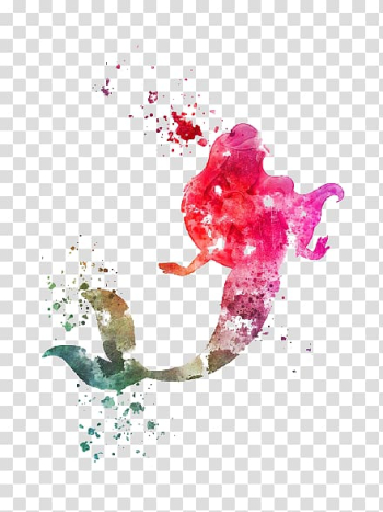 Ariel Princess Aurora Disney Princess Princess 'Kida' Kidagakash The Walt Disney Company, Mermaid, mermaid watercolor canvas transparent background PNG clipart