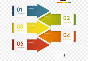 Arrow Chart Diagram Infographic - Three-dimensional square vector arrow chart 