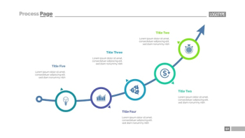 Arrow Chart with Five Elements Template Arrow Chart with Five Elements Template