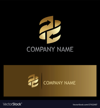 Arrow circle technology gold logo vector image Arrow circle technology gold logo vector image