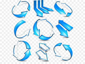 Arrow Euclidean vector 3D computer graphics - Blue arrow stereoscopic 3D vector material 