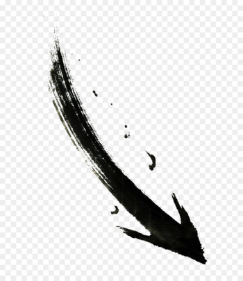 Arrow Ink wash painting - Ink Down Arrow Arrow Ink wash painting - Ink Down Arrow