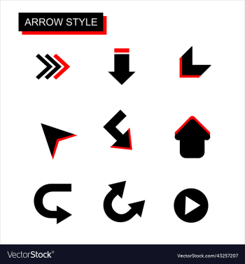 arrow style icon in black and red color editable arrow style icon in black and red color editable