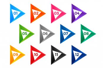 Arrow style number bullet points till twelve Free Vector Arrow style number bullet points till twelve Free Vector