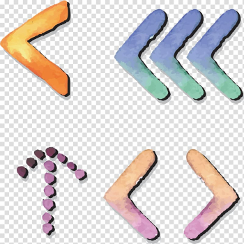 Arrow Watercolor painting, Watercolor arrow direction transparent background PNG clipart