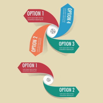 Arrows with options for infographics Arrows with options for infographics