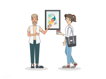Art exhibition artist and a customer | Free stock vector - 399533 Art exhibition artist and a customer | Free stock vector - 399533
